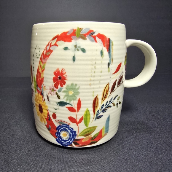Anthropologie Other - Anthropologie Starla E Halfmann Monogram Letter C Petal Palette Coffee Mug Cup